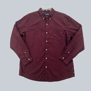 Chaps Plaid Button-Down Shirt Cotton/Polyester Long-Sleeve Classic Fit Mens  XL